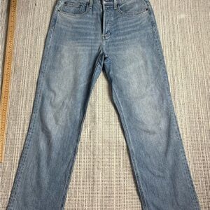 Denim Forum Arlo Highrise  Light Blue Women's Straight Jeans Button Fly